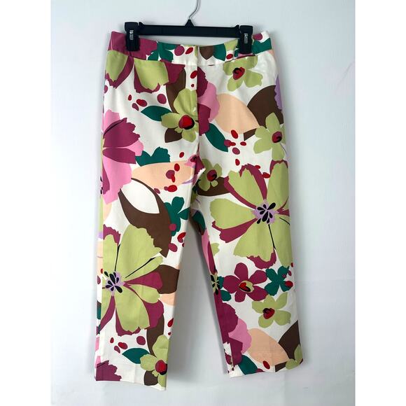McLaughlin Flower Printed Capri Pants, Great Quality, Beautiful Print Size 8 - Picture 3 of 9